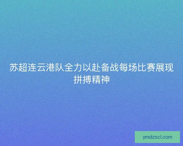 苏超连云港队全力以赴备战每场比赛展现拼搏精神