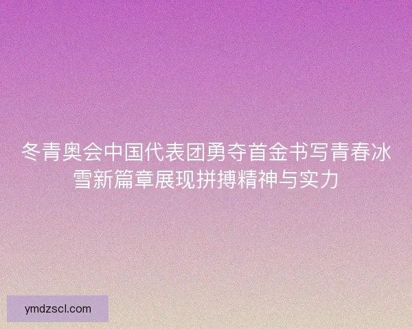 冬青奥会中国代表团勇夺首金书写青春冰雪新篇章展现拼搏精神与实力