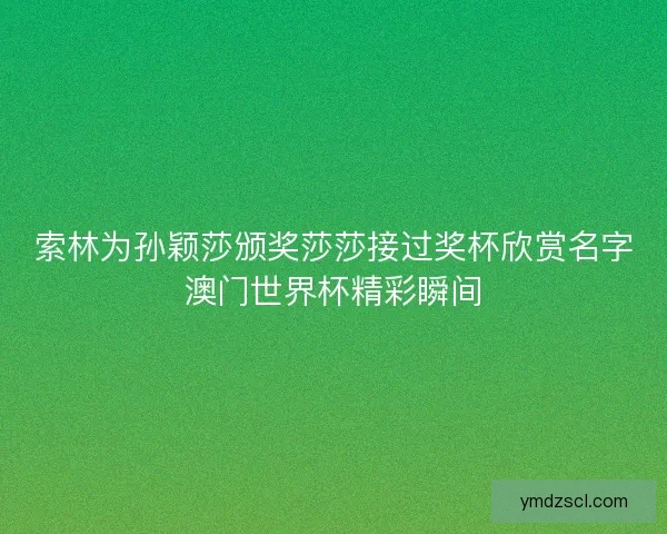 索林为孙颖莎颁奖莎莎接过奖杯欣赏名字澳门世界杯精彩瞬间