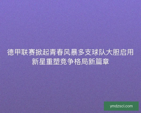 德甲联赛掀起青春风暴多支球队大胆启用新星重塑竞争格局新篇章