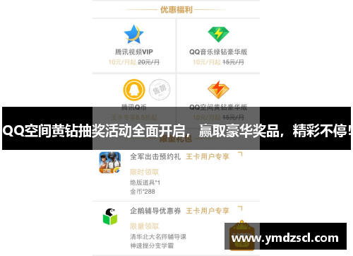 QQ空间黄钻抽奖活动全面开启，赢取豪华奖品，精彩不停！
